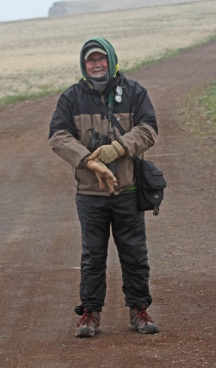John Cassady birding in the Pribilof Islands, Alaska